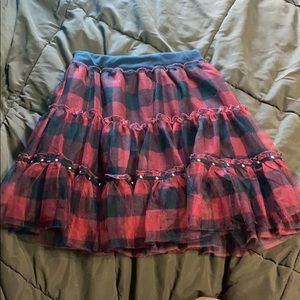 Red/black plaid tutu skirt